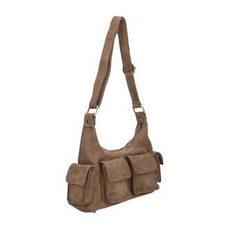 Notre-V SEN Suede - Dames - Schoudertassen - Grijs - ONE Size - Su&egrave;de - Tassen
