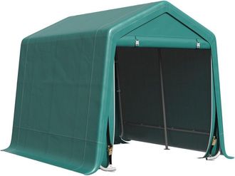 OUTSUNNY carpa de jardín exterior 2,4x2x2 m cobertizo exterior con 2 puertas con cremallera impermeable anti-UV carpa para jardín verde
