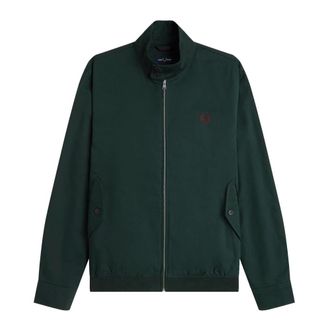 Fred Perry Light Jackets, male, Green, Size: 2XL Harrington Jacket