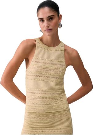 Liu Jo Top in maglia traforata - female - Liu Jo - Sleeveless Tops - Yellow - L - Tops