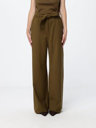 Max Mara Pantaloni wide leg in lana vergine con cintura da annodare in vita