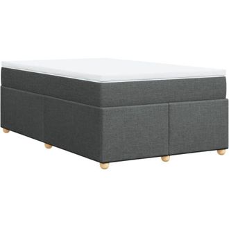 vidaXL Cama Box Spring Con Colch&oacute;n Tela Gris Oscuro 120x190 Cm Vidaxl