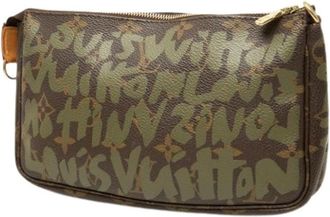 Louis Vuitton Pre-owned Pochette Accessoires Graffiti - Dames - Vintage Schoudertas - Bruin - ONE Size - Leer - Vintage