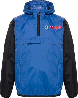 Comme Des Garçons x K-Way Heart-patch lightweight jacket - unisex - Polyamide - L - Blue