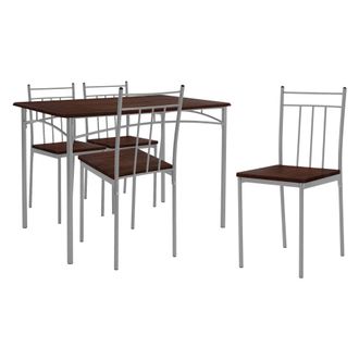 ML Design Ml-design - Mesa De Comedor Con 4 Sillas Roble Oscuro Juego De Comedor De 5 Piezas Para 4 Personas Grupo De Asientos Completo De Madera Con Patas De M