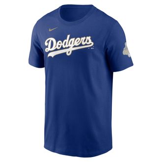 Nike Clayton Kershaw Los Angeles Dodgers 2025 World Series Champion Gold Series Nike Mens MLB T-Shirt in Blue | N1994EW6LD-JLP