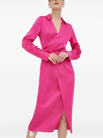 Day Birger Et Mikkelsen wrap long-sleeve midi dress - Pink
