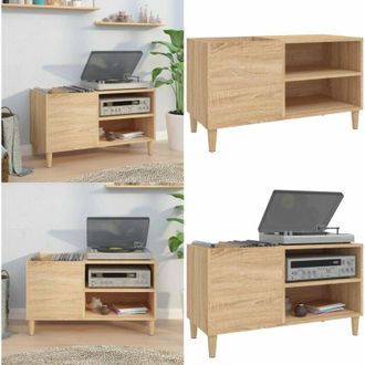 vidaXL Mobile Porta Dischi Rovere Sonoma 84,5x38x48 Legno Multistrato - Mobile per dischi - Mobile per dischi in vinile