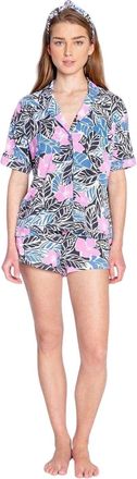 PJ Salvage Korte pyjamaset voor dames met palmprint (Veelkleurig)