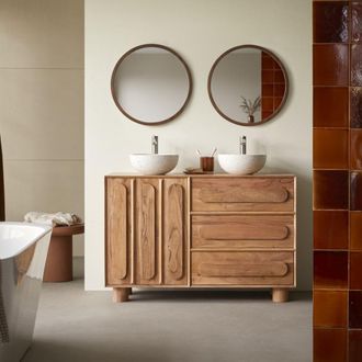 Tikamoon Mueble de ba&ntilde;o de acacia maciza 120 cm