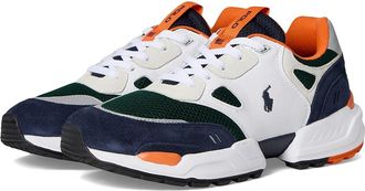 Polo Ralph Lauren Polo Jogger Pony Player Mens Shoes White/Navy/Forest/Orange : 11.5 D - Medium, Leather