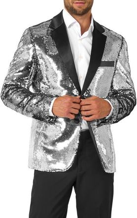 OppoSuits Shiny Silver Sequin Dinner Jacket at Nordstrom, Size 36