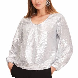 Tyler B&ouml;e Carter Sequined Topper In Silver