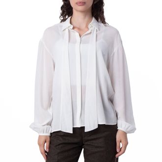 Bally Cotton Tie-Neck Blouse