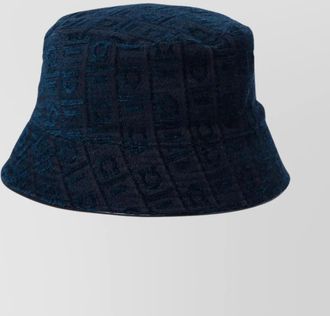 Ferragamo patterned textured wide brim hats