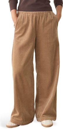 Marine Layer Allison Pull-On Wide Leg Corduroy Pants in Cocoa Brown at Nordstrom, Size X-Large