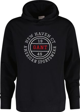 GANT Kapuzensweatshirt GANT GRAPHIC HOODIE, Herren, Gr. 4XL, schwarz, Sweatware, Obermaterial: 80% Baumwolle, 20% Polyester, unifarben, regular fit normal,