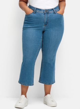 Sheego 7/8-Jeans SHEEGO, Damen, Gr. 42, Normalgr&ouml;ssen, blau (blau denim), 99% Baumwolle, 1% Elasthan, unifarben, 7/8-L&auml;nge, Jeans 7/8-Jeans