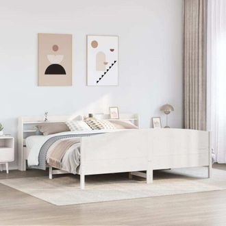 vidaXL Vidaxl - Estructura De Cama Sin Colch&oacute;n Madera Maciza Blanca 200x200 Cm