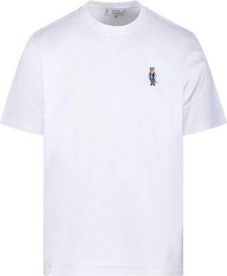 Maison Kitsuné Tops, Heren, Wit, M, Witte Fox Comfort T-shirt
