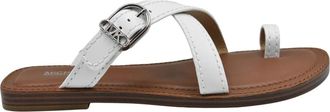 Michael Kors Ashton Flat - Dames - Sandalen - Wit - 40 EU - Leer - Schoenen