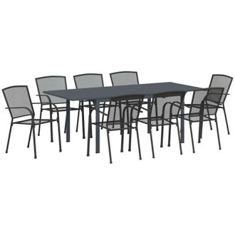 vidaXL Conjunto De Comedor De Jard&iacute;n 9 Pcs Acero Vidaxl