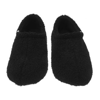 Yardwe WomenS Black Memory Foam Loafer Slippers with Plush Fleece Lining, Cozy Winter House Shoes Size 38-39, Warm Soft Indoor Spa Sandals