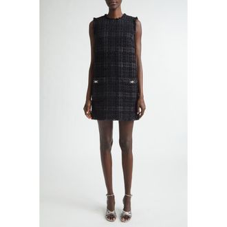 Versace Medusa 95 Metallic Tweed Minidress in Black at Nordstrom, Size 10 Us