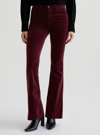 AG - Adriano Goldschmied Farrah Mid Rise Boot Velvet Jeans In Winery