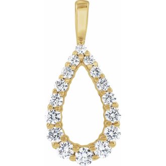 Diamond2Deal 14k Gold 1/3ct Lab-Grown Diamond Pendant