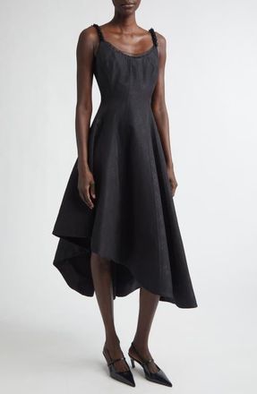 Jason Wu Asymmetric Midi Cocktail Dress in Black at Nordstrom, Size 4