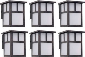 Forlight Osaka (6 unidades) Aplique de Pared Exterior Rústico de Estilo Japonés. Farol de Pared para Bombilla E27. Lámpara de Pared para Jardín y Terraza