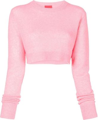 Cashmere in Love ribbed-trim cropped jumper - women - Cashmere/Silk - S - Pink