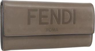 Fendi Pre-owned Wallets, female, Gray, Size: ONE SIZE Pre-owned Leather Wallet