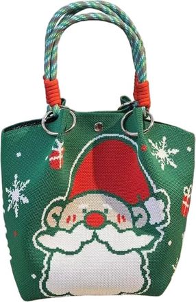 Generic NYSDM Merry Christmas Kind Santa Claus Knitted Handbag