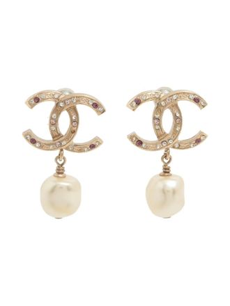 Chanel 2012 CC mark pearl earrings - Oro
