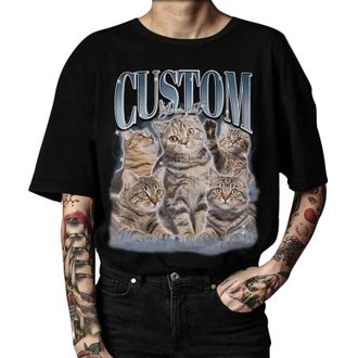 Generic Heavy Cotton Shirt Printing Vintage Hip Hop Vintage Pet Sweatshirt Small Work (Black, S)
