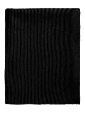 Eric Bompard ribbed knit scarf - unisex - Cashmere - One Size - Black