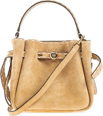 Tory Burch Romy Mini Handtas - Dames - Handtassen - Beige - ONE Size - Su&egrave;de - Tassen