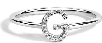 House of Brilliance 10K Gold Diamond Accent Initial A-Z Ring