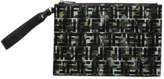 Fendi Pre-owned Printed Nylon Clutch - Dames - Vintage Clutch - Zwart - ONE Size - Nylon - Vintage