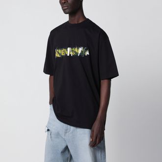 Balenciaga Mens Messy Spray cotton jersey T-shirt in black