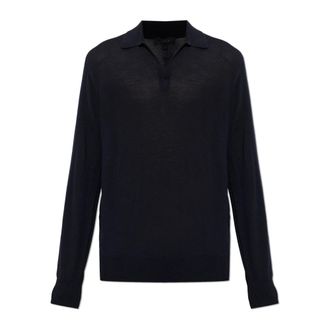 Sease Lasca Wool Long-Sleeve Polo - Knitwear - Hombre - Azul - XL