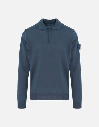 Stone Island Mens GHOST S00FC KNITTED POLO - Blue - Size: 42