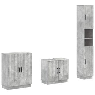 vidaXL Juego De Armarios De Ba&ntilde;o De 3 Piezas Hoorn Gris Hormig&oacute;n Vidaxl