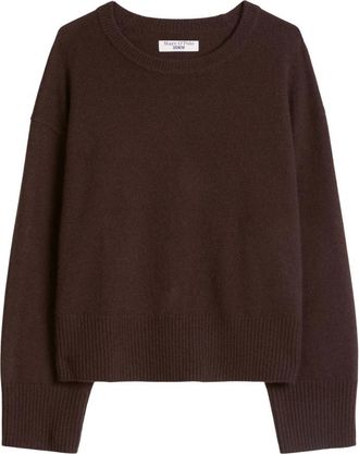 Marc O'Polo Knit Pullovers Longsleeve - Dames - Ronde hals truien - Bruin - M - Wol - Truien & Vesten