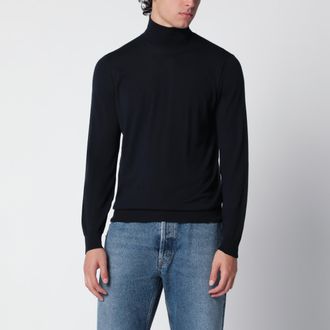 Drumohr Navy blue wool turtleneck sweater