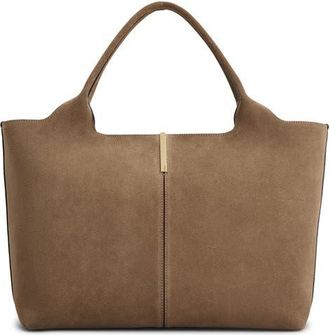 Tod's Medium Suede Shopping Tote in Creta Chiaro at Nordstrom
