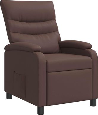 vidaXL Recliner Marr&oacute;n Cuero Sint&eacute;tico Vidaxl
