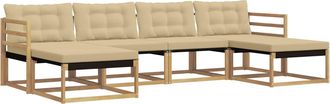 vidaXL Conjunto De Sof&aacute;s De Exterior 6 Uds. Y Beige Vidaxl